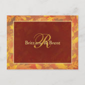 サンプル結婚式招待状 – 秋ミストフレーム インビテーションポストカード (裏面)