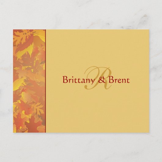 サンプル結婚式招待状-紅葉 – 光源 インビテーションポストカード (裏面)