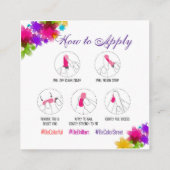 サンプル色の通りのネイルのスタイリストカードのための私に尋ねて下さい スクエア名刺 (裏面)