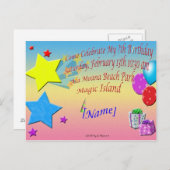 サンプル誕生日招待状ポストカード インビテーションポストカード (正面/裏面)