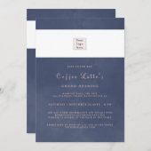 サンプル クラシック ネイビーブルー 煙 ビジネス オープニング 招待状 (正面/裏面)