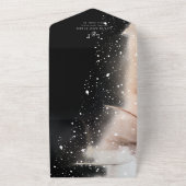 サンプル バホ ブラック オレンジ カラー インク ウェディング オールインワン招待状 (外側)