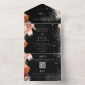サンプル バホ ブラック オレンジ カラー インク ウェディング オールインワン招待状 (内側)