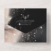 サンプル バホ ブラック オレンジ カラー インク ウェディング オールインワン招待状 (裏面)