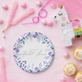 サンプル パープル フラワー ガーデン ブルー ブライダル シャワー ペーパープレート (パーティー)