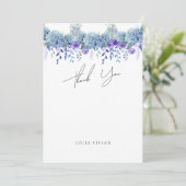 サンプル パープル フローラル ガーデン ブライダル シャワー サンキューカード (スタンド正面)