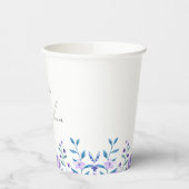 サンプル パープル フローラル ガーデン ブライダル フェイバーズ 紙コップ (左)