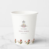 サンプル フローラル ローズ＆ランタン ブライダルシャワー 紙コップ (正面)