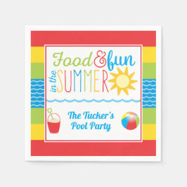 サンプールおもしろいパーティーかわいい夏 スタンダードカクテルナプキン