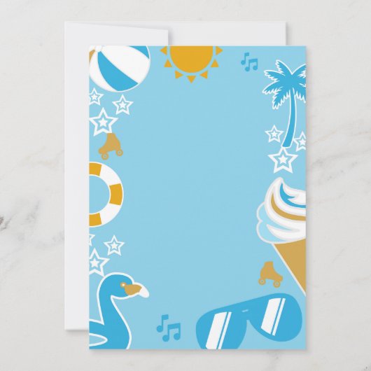 サンプールの1つのパーティー誕生日ボーイサマー 招待状 (裏面)