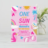サンプールパーティー誕生日女の子の夏 招待状 (スタンド正面)