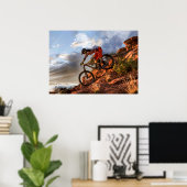 サンベアの険しい山の地形のマウンテンバイク ポスター (ホームオフィス)