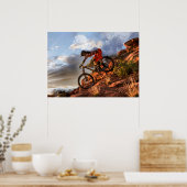 サンベアの険しい山の地形のマウンテンバイク ポスター (キッチン)