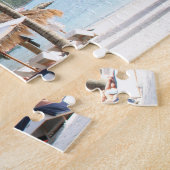 サンベッドはセントルシアのピトン近くのビーチに ジグソーパズル (側面)