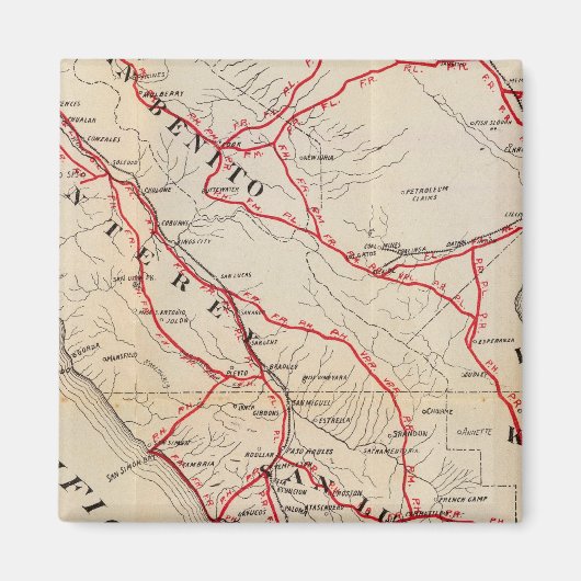 サンベニート、フレスノ、モントレー、サンルイス・オビスポー マグネット (正面)