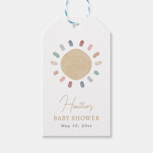 サンベビーシャワーメッセージカード ギフトタグ (正面)