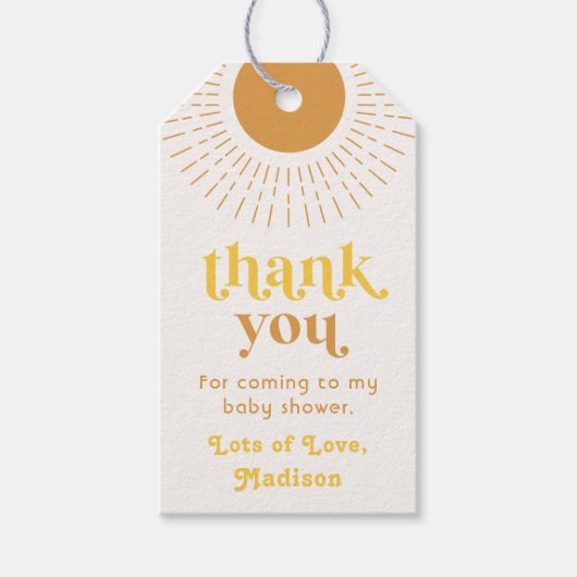 サンベビーシャワーメッセージカード | Sun Shower ギフトタグ (正面)