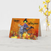 サンベリーナのハロウィーン猫グリーティングカード カード (黄色い花)