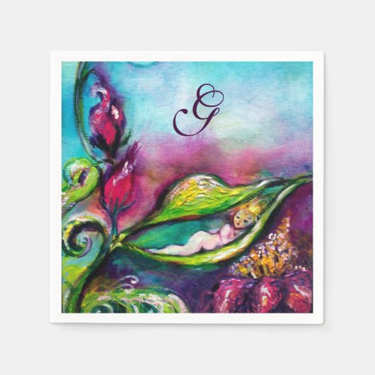 サンベリーナ赤ちゃんシャワーモノグラム スタンダードカクテルナプキン (正面)