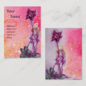 サンベリーナ、ピンク色の紫色の花の明るい赤紫色きらめき 名刺 (正面/裏面)