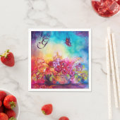 サンベリーナ、フラワーバスケット及びバタフライモノグラム スタンダードカクテルナプキン (インサイチュ)