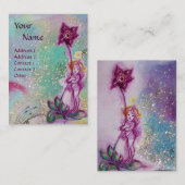 サンベリーナ、紫の花の青いティール(緑がかった色)の輝き 名刺 (正面/裏面)