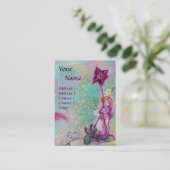 サンベリーナ、紫の花の青いティール(緑がかった色)の輝き 名刺 (スタンド正面)