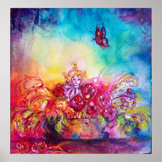 サンベリーナ、花籠および蝶 ポスター (正面)