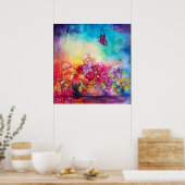 サンベリーナ、花籠および蝶 ポスター (キッチン)