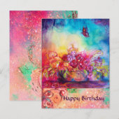 サンベリーナ、花籠および蝶 ポストカード (正面/裏面)