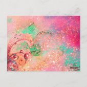 サンベリーナ、花籠および蝶 ポストカード (裏面)