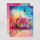 サンベリーナ、花籠および蝶 ポストカード (正面/裏面)