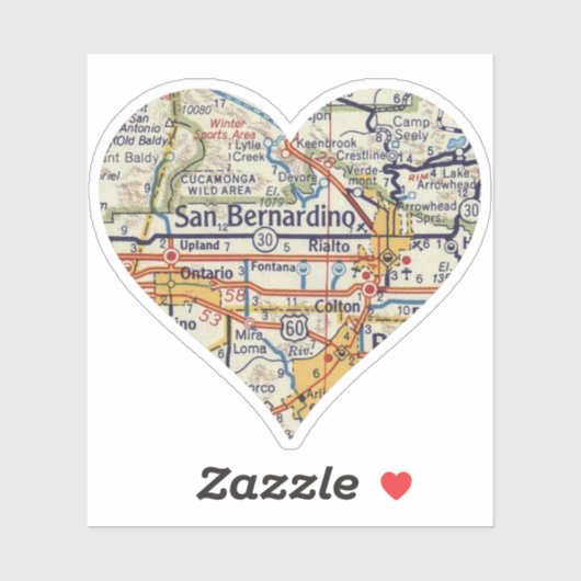 サンベルナディノヴィンテージの地図 シール (シート)