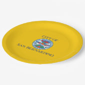 サンベルナルディーノ国旗（カリフォルニア州） ペーパープレート (アングル)