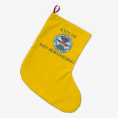 サンベルナルディーノ国旗（カリフォルニア州） ラージクリスマスストッキング (正面 (吊り時))