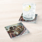 サンベルナルドグクリスマスフェスティバル ガラスコースター (アングル)