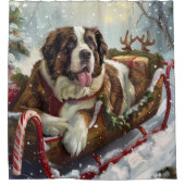 サンベルナルドグクリスマスフェスティバル シャワーカーテン (正面)