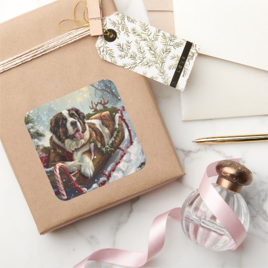サンベルナルドグクリスマスフェスティバル スクエアシール (ギフト)