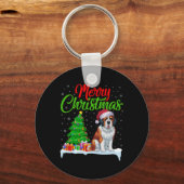 サンベルナルドグドクリスマスツリーライトおもしろいクリスマス キーホルダー (正面)