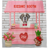 サンベルナルドグバレンタインデーキスをするブース シャワーカーテン (正面)