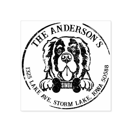 サンベルナルドグファミリー差出人住所 ラバースタンプ (インプリント)