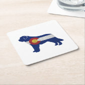 サンベルナルドコロラドフラッグシルエット スクエアペーパーコースター (アングル)