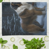 サンベルナルドスノウィースリークリスマスデコール キッチンタオル (折り畳み)