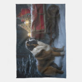 サンベルナルドスノウィースリークリスマスデコール キッチンタオル (縦)