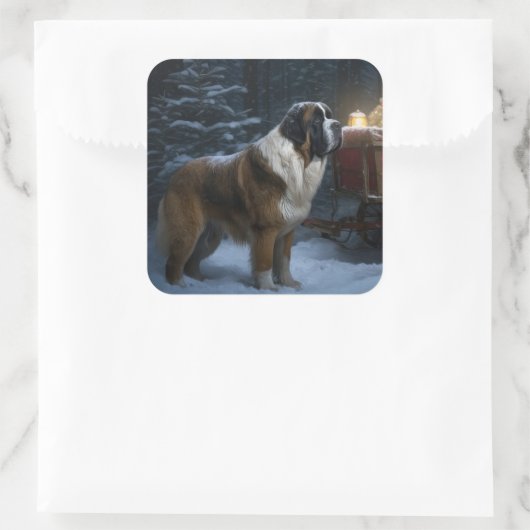 サンベルナルドスノウィースリークリスマスデコール スクエアシール (バッグ)