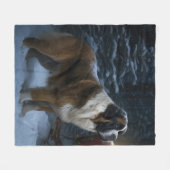 サンベルナルドスノウィースリークリスマスデコール フリースブランケット (正面(横))