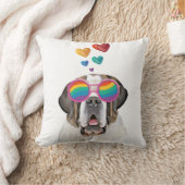 サンベルナルドッグとハートバレンタインデー クッション (ブランケット)