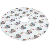 サンベルナルドッグとハートバレンタインデー ブラッシュドポリエステルツリースカート (アングル)