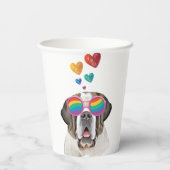 サンベルナルドッグとハートバレンタインデー 紙コップ (裏面)
