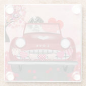 サンベルナルドッグカーとハートバレンタイン ガラスコースター (裏面)